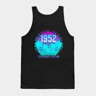 Born in 1952 Vintage 69th Birthday Aesthetic Sunset Palm Tank Top